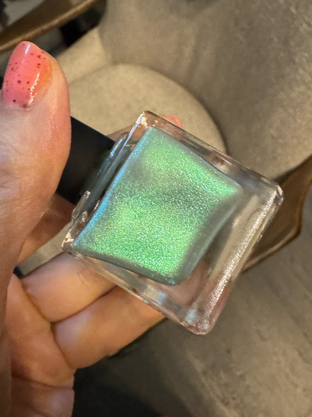 Cracked Polish Limited Edition PPU Shade “Mutk Murk” Shimmery Green Nail Polish - Picture 4 of 9